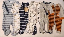 Baby Boys 3-6 Month  Pajamas Sleep Wear Lot Of 6 Variety Of Brands Of PJ'S