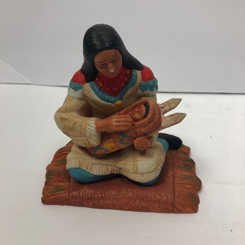 Porcelain Indian Mother & Baby By Trippies Co. 1991. Limited Edition #596/9600