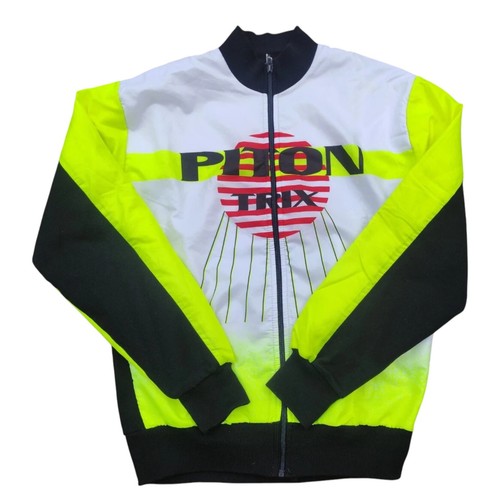 Snape Trix Vintage 90S Veste Tracktop Cycliste Coupe-Vent Jaune Fluo TAILLE S - Photo 5 sur 9