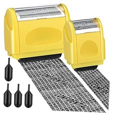 2 Pack Identity Protection Roller Stamp Identity Theft, Confidential, Yellow