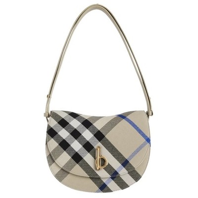 Burberry Rocking Horse Shoulder Bag Lichen Check Jacquard New