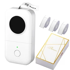 Label Printer- D30 Label Maker Machine with 3 Roll Adhesive Label Thermal Pap...