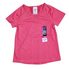 NWT Athletic Works Girls Sz XS 4-5 Active T Shirt Mesh Back Coral Punch