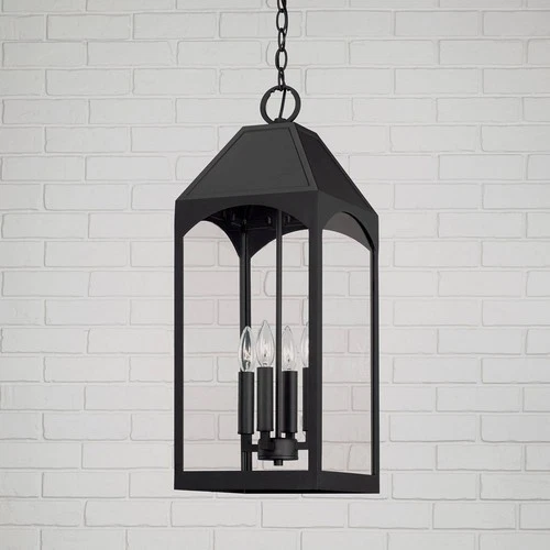 Burton 26 1/2" High Black 4-Light Outdoor Hanging Light - Picture 1 of 6