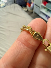 Gold Tone Metal Rope Chain Necklace, Chain St...
