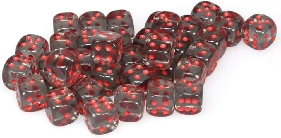 Chessex D6 12mm Smoke w/Red (36) (CHX 23818) - Image 3 of 3
