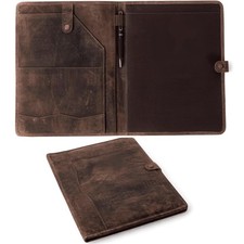 Leather Portfolio Professional Organizer Padfolio   Resume Folder with Luxury...