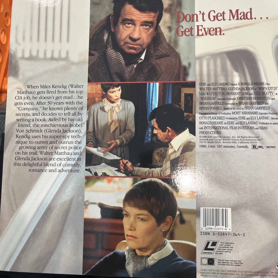 Hopscotch LaserDisc 20756 LD Romantic Comedy Walter Matthau 1989 laser disc - Imagem 2 de 2