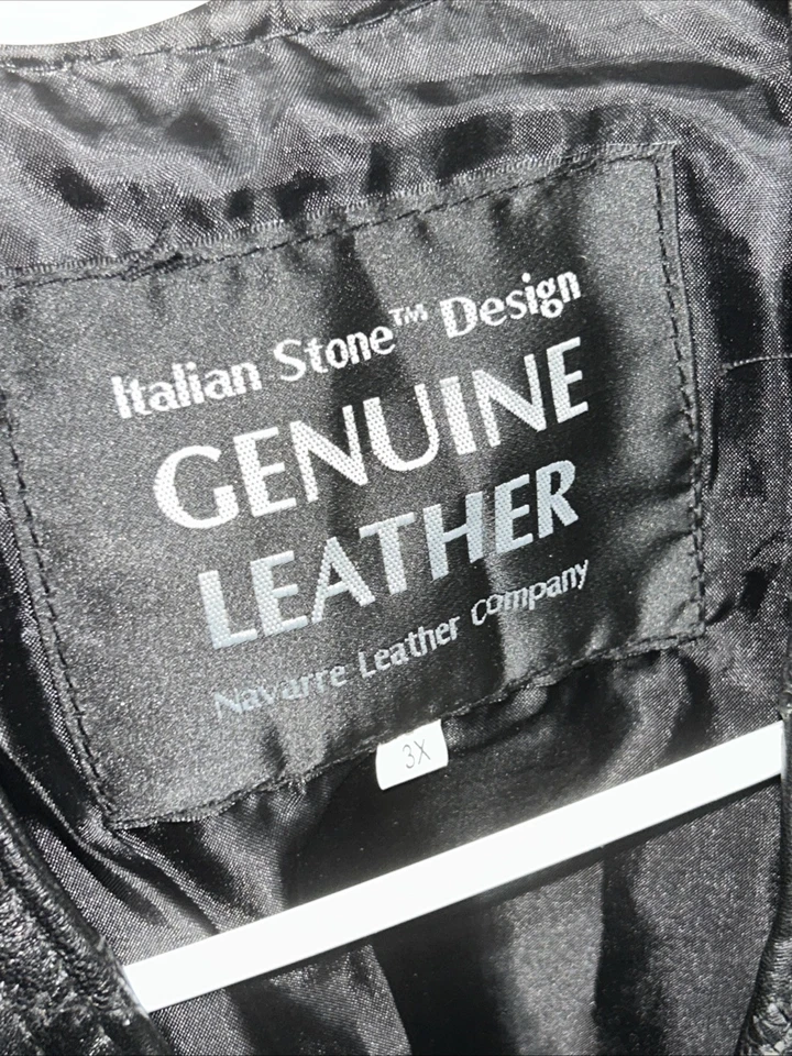 Chaleco de Cuero Motociclista Hombre 3XL NUEVO CON ETIQUETAS Giovanni Navarra Piedra Italiana💯✅ Foto 4 de 4