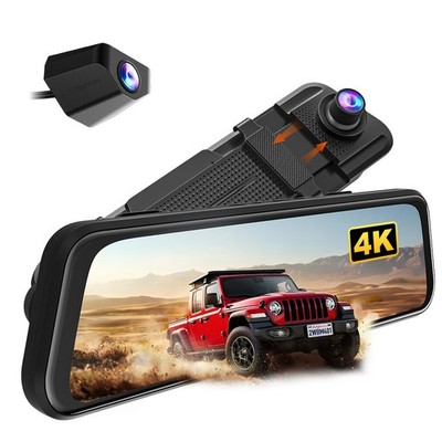 WOLFBOX Dash Cam Front and Rear M40lite 4K 10'' Rear View Mirror Camera for Car