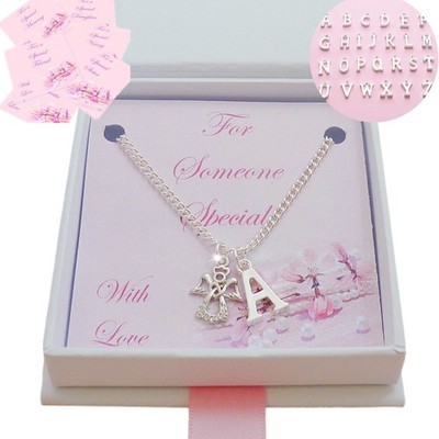 Engel Halskette Mit Buchstabe, Initialen, Geschenk für Mutter, Tochter, Someone