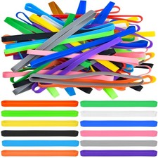 48 Pieces Silicone Rubber Bands Colorful Elastic Bands Elastic Rubber Wrappin...
