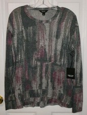 BRAND NEW SIMPLY VERA WANG GRAY PINK SUPER SOFT TUNIC TOP SHIRT WOMENS SMALL