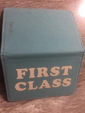 New Passport Holder FIRST CLASS Light Blue Cloth 5.5” X 4” 5 Nice way to travel