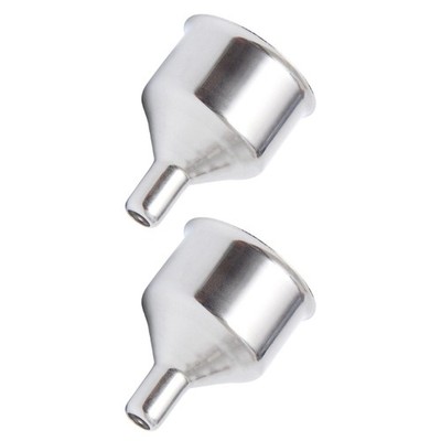Pack of 2 Stainless Steel Kitchen Funnel Space Saving Design Easy Storage Use