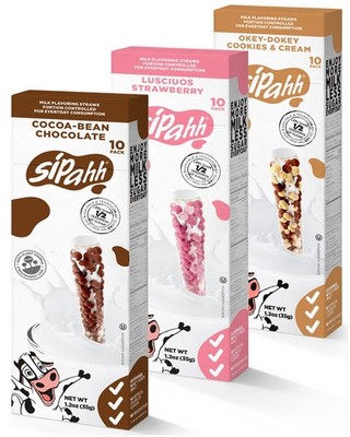 Sipahh 30 Pack Milk Straws- Chocolate, Strawberry, Cookies Cream- Vegan Friendly