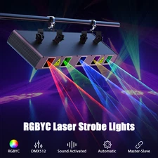 5 Lens DJ Laser Light RGBYC Beam Disco Light DMX Stage Show Projector Lighting