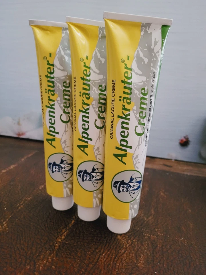 LACÚRE 3x 200ml schmerzlindernde Alpenkräuter Creme -Teufelskralle & Hanföl Emulsion