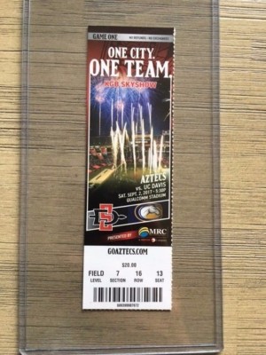 2017 San Diego State Aztecs Football Official Mint Ticket Stub - pick any game!