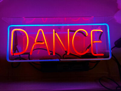 14''x7'' Dance Rectangle Acrylic Neon Sign Lamp Light Visual Beer Bar Decor L1604