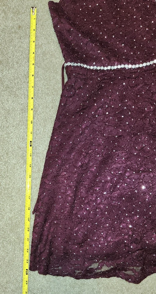 Niñas Talla Grande, 12 Borgoña, Vestido, Vestido Formal Foto 4 de 4