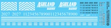 N Scale - Ashland Railway GP38s Black Silver Scheme Decals