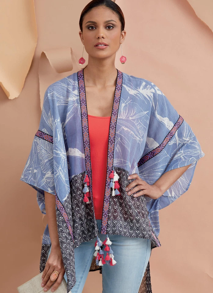 Vogue Sewing Pattern V9323 Misses Kimono Sleeve Wrap Bikini Beach Cover-up Uncut - Image 3 of 4