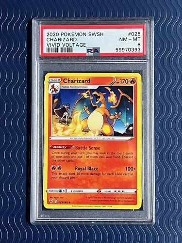 Pokemon 2020 SWSH Vivid Voltage Charizard (Non-Holo) 025 PSA 8