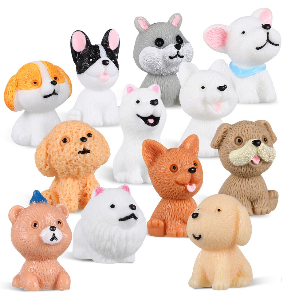 12 Pcs Puppy Figurines Dog Decor Statue Home Toys Dogs Craft eBay