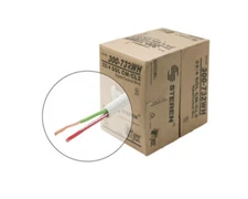 Steren 1000ft Signal/Control Stranded Cable UL 22AWG/2C CL2 Pull Box White