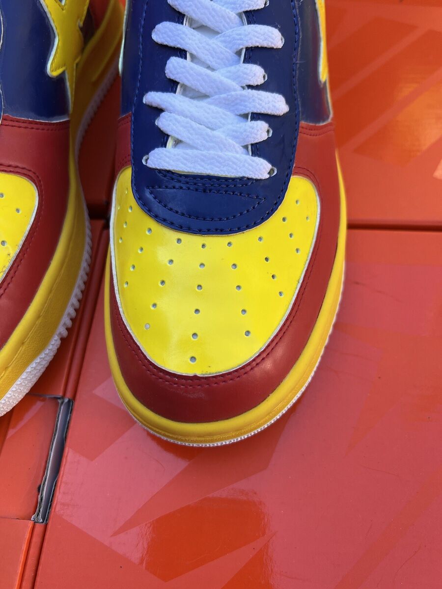 A BATHING APE BAPE STA LOW FS-001 Yellow/Red Patent Leather A BATHING APE BAPE STA LOW FS-001 Yellow/Red Patent Leather