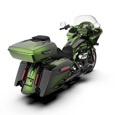 Advanblak Envious Green Fade Razor Tour Trunk Pack Pad For Harley