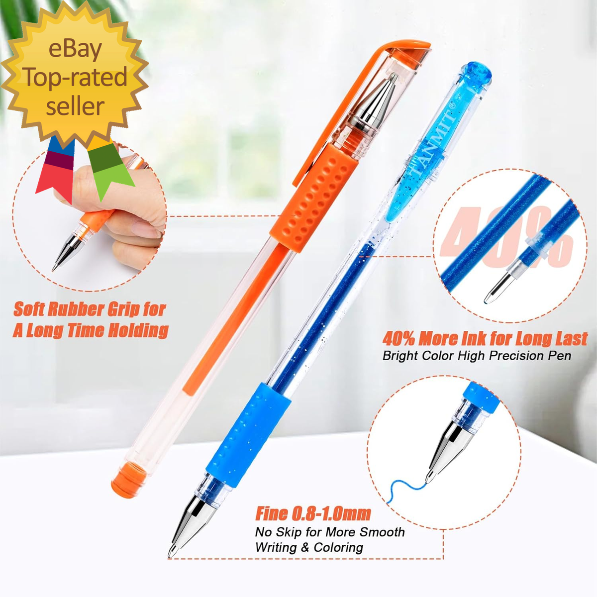 Gel Pens 36 Colors Gel Pens Set for Adult Coloring Books Colored