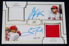JOEY VOTTO & SCOTT ROLEN AUTOGRAPHED DUAL RELIC BASEBALL CARD #10 of 35!