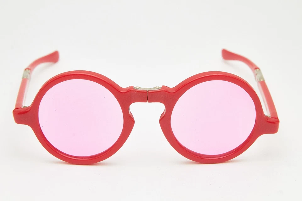 Gafas de sol plegables redondas rojas rojas vintage años 90 TUTTI FRUTTI rosa gafas redondas 90 Foto 4 de 4