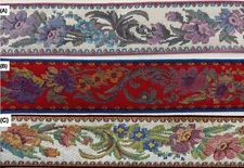 2-1/4" Floral Jacquard Woven Tapestry Webbing Ribbon Trim - 5 Continuous Yards!