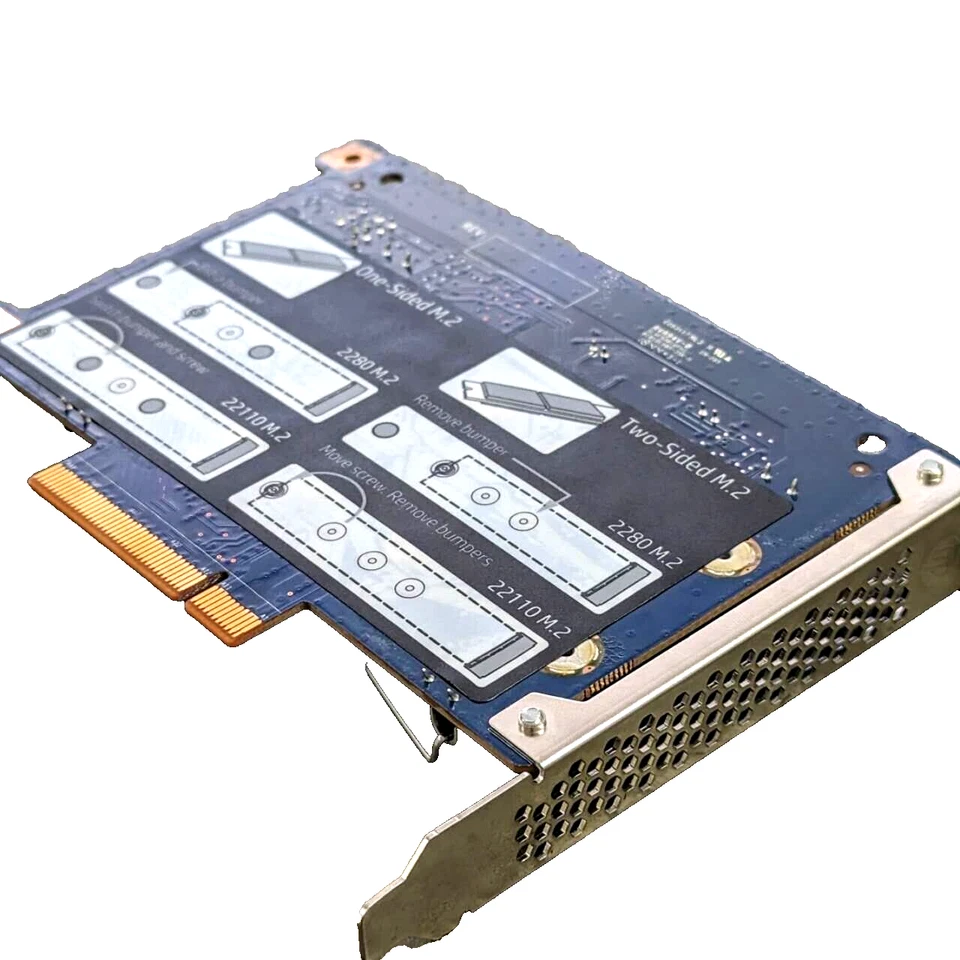 2x M.2 NVMe PCIe Adapter Card | PCIe x8 | Dual M.2 Slots 22110/2280/2260/2242 - Image 2 of 4