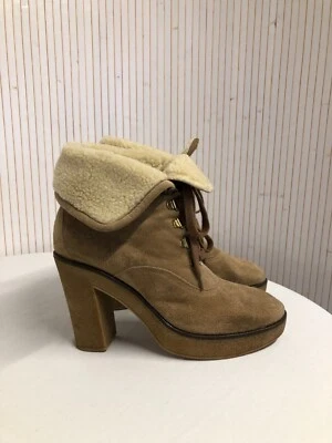 Bottines fourrées à talon Armando Tanzini daim beige P.39 - Photo 1/4