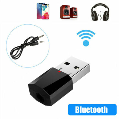1x 3.5mm AUX To USB Wireless Bluetooth Audio Stereo Car Music Receiver Adapter