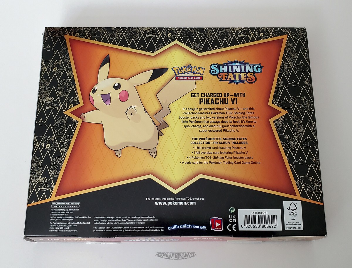 🚦Pokemon Shining Fates Pikachu V Set - 4 Booster Packs - Sealed