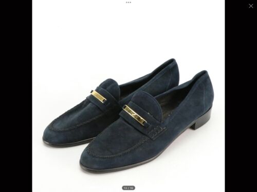 Amalfi Suede Loafers Sz 9 AA, Blue Suede Shoes Slip On Career Office - Afbeelding 1 van 4