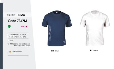 IBIZA SPORTIKA T-Shirt 100% Baumwolle Fußball Volleyball Basketball Leichtathletik Komplett