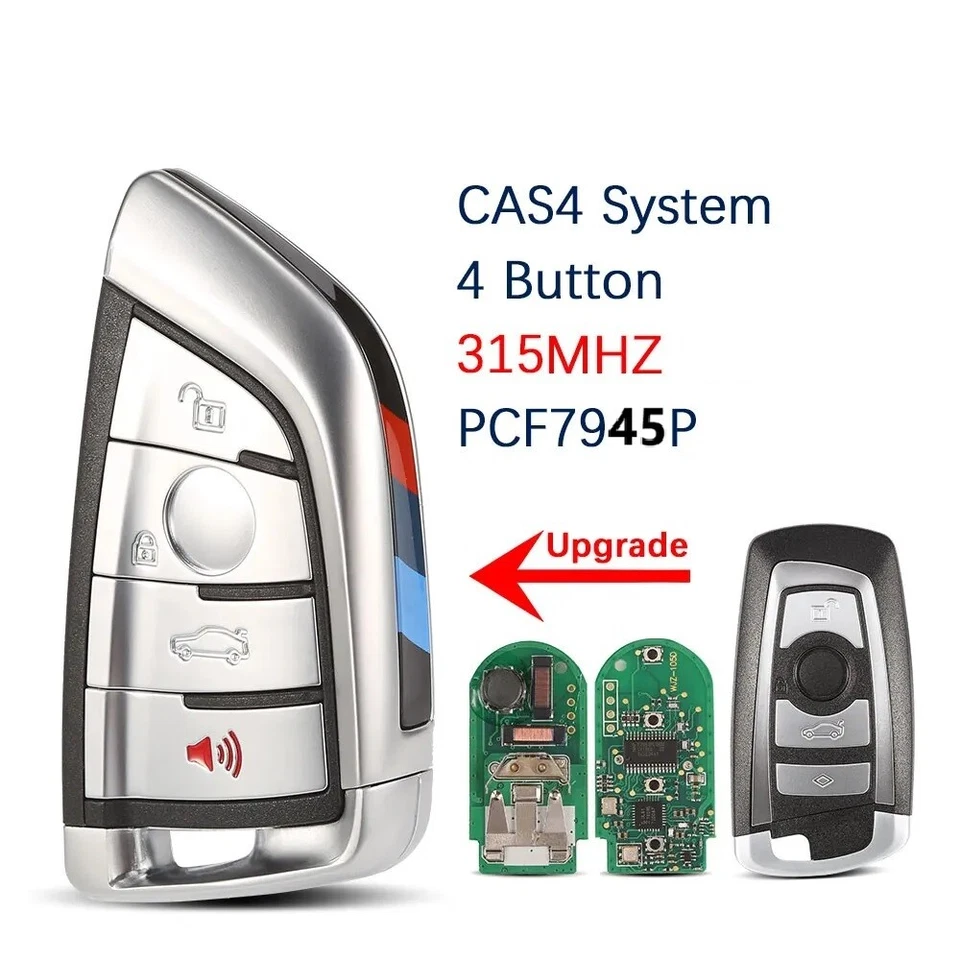 Llavero remoto inteligente modificado 315 MHz PCF7953 para BMW Serie F CAS4+/ FEM 2010-19 Foto 2 de 4