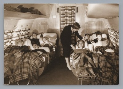 Lufthansa Lockheed Super Constellation First Class Kabine Luftfahrt Postkarte