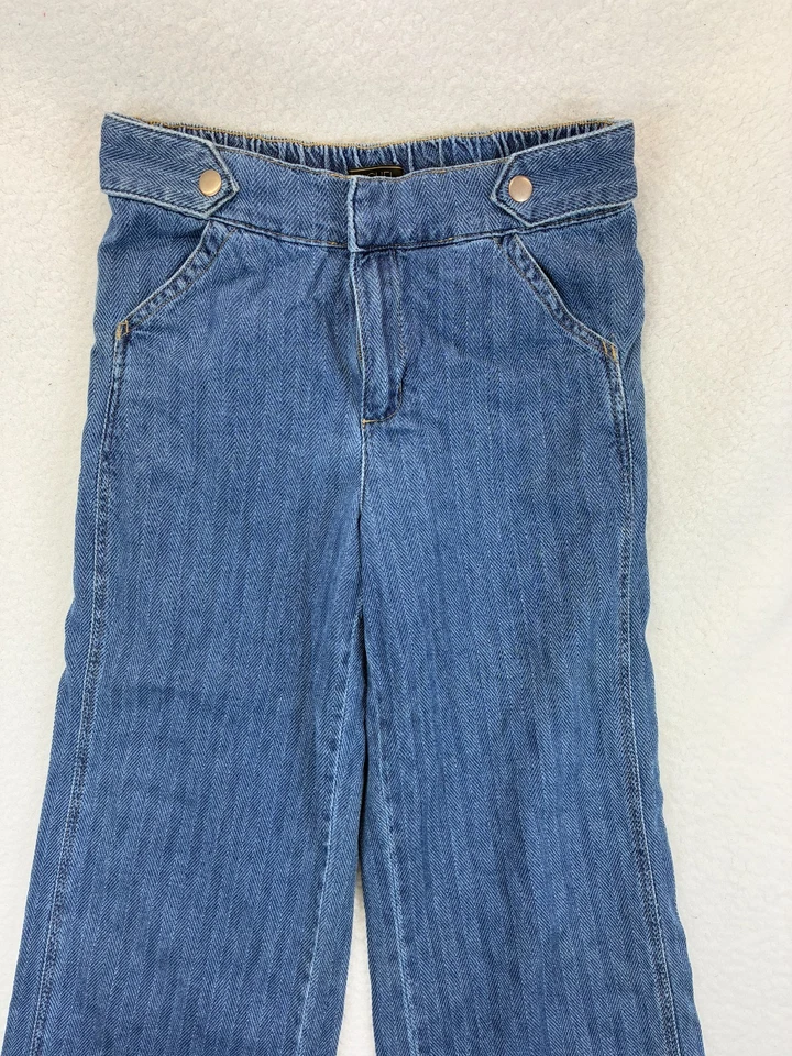 Pantalones de mezclilla para mujer Rachel Roy talla L azul cintura elástica algodón espiga Foto 2 de 4