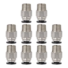  UEETEK 10pcs PC4-M10 Male Straight Pneumatic PTFE Tube Fitting Connector for 3D