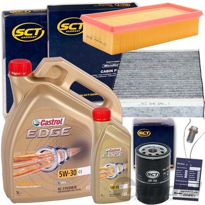 FILTERSET SATZ+CASTROL 5W30 ÖL passend für MITSUBISHI COLT 6 SMART FORFOUR 454