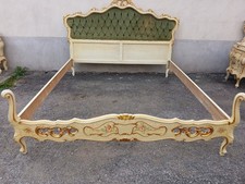 LETTO MATRIMONIALE BAROCCHETTO - CORNICE INTAGLIATA E LACCATA - 1960 EMILIA