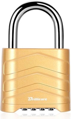 4 Digit Combination Padlock Heavy Duty Outdoor Weatherproof Security Lock Gold