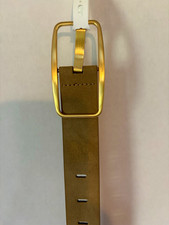 Time and Tru Women's Brown Basic Belt Size L Regular Adjustable Gold-Tone Buckle